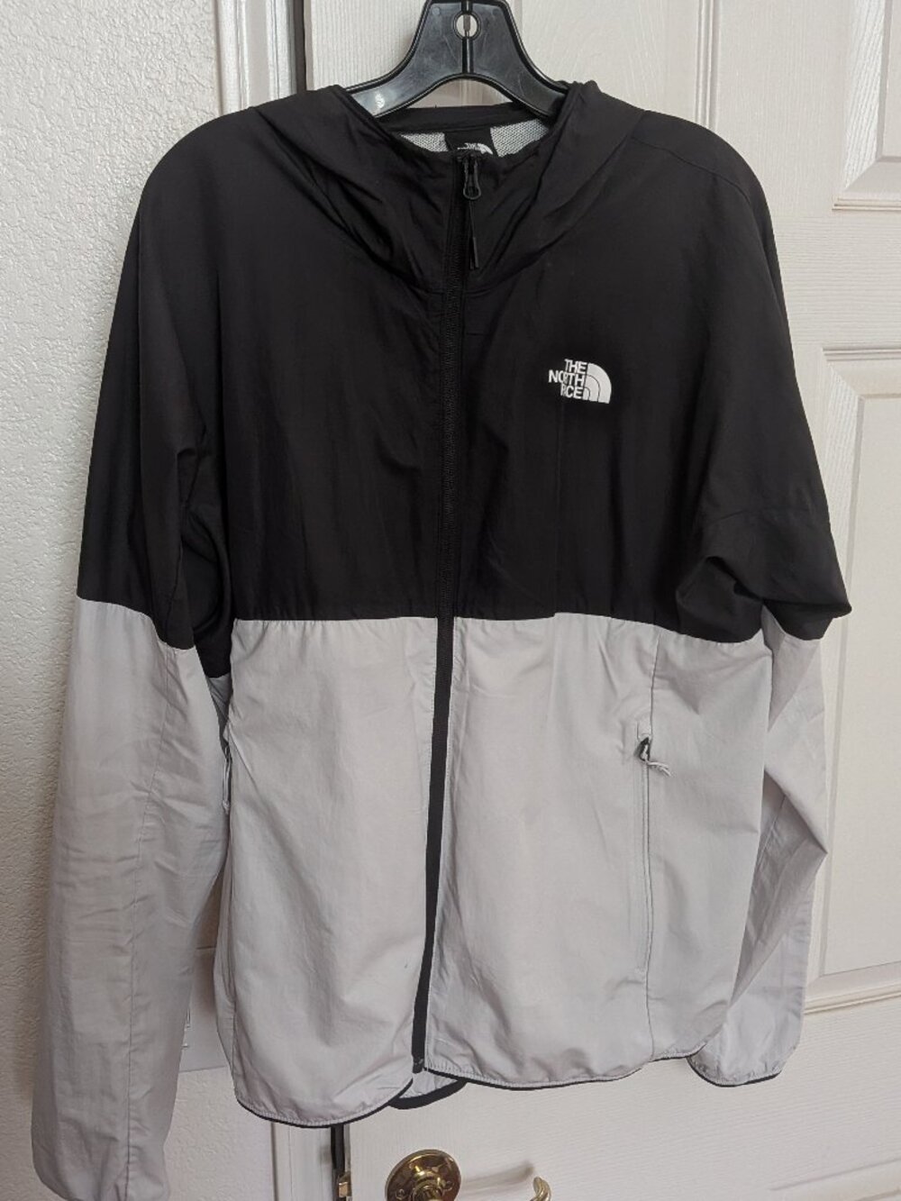 USED The North Face Flyweight Hoodie - Men's Tin Grey/Tnf Black size Large